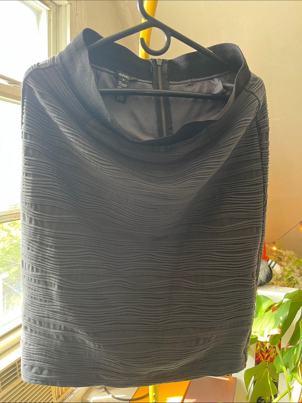 Alfani Black Textured Cowl Neck Sweater